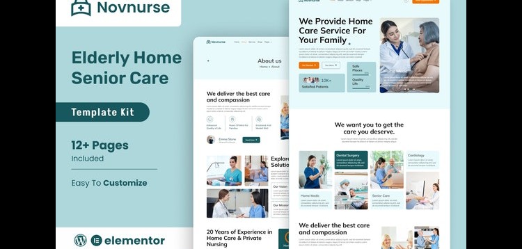 Item cover for download Novnurse - Elderly & Senior Care Services Elementor Template Kit