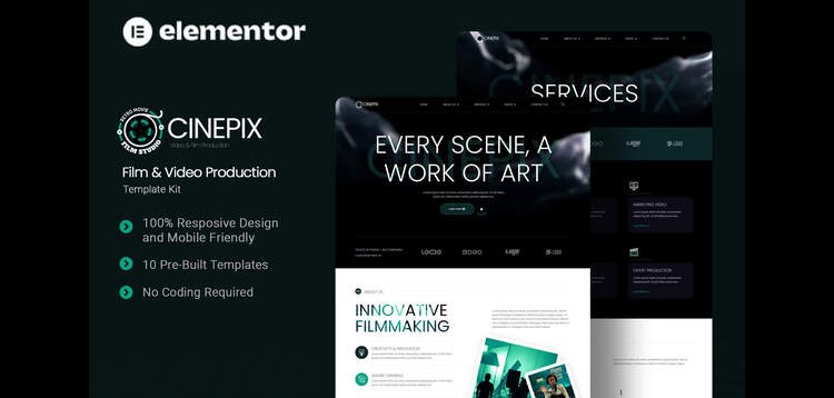 Item cover for download Cinepix - Film & Video Production Elementor Template Kit