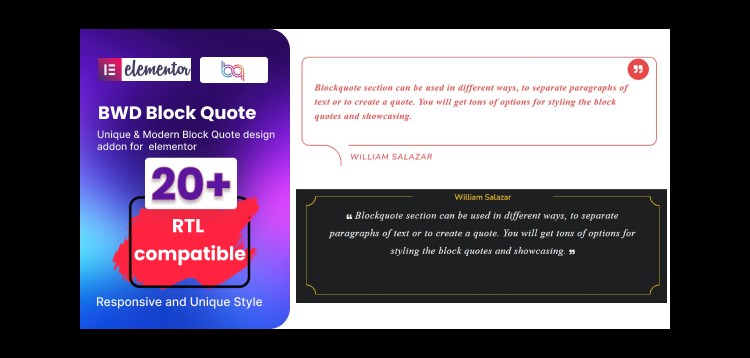 Item cover for download Block Quote addon for elementor