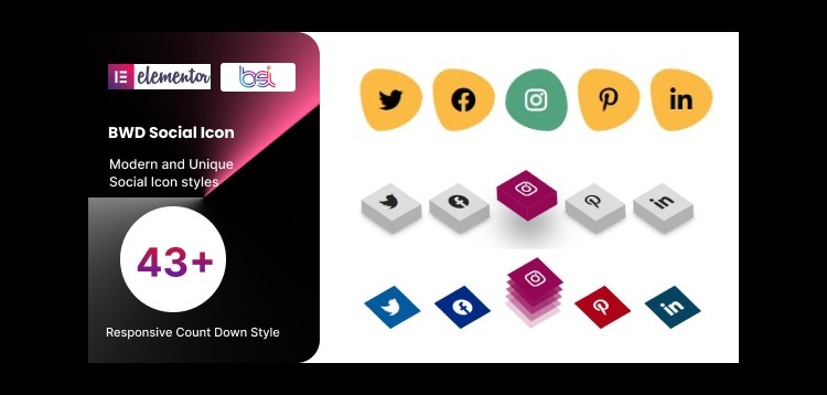 Item cover for download BWD Social Icon addon for elementor