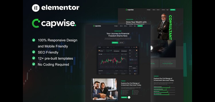 Item cover for download CapWise - Trading & Investment Elementor Pro Template Kit