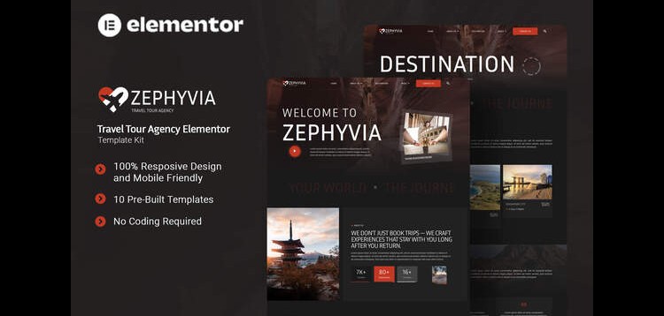 Item cover for download Zephyvia - Travel Tour Agency Elementor Template Kit