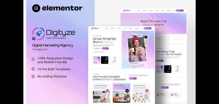 Item cover for download Digityze - Digital Marketing Agency Elementor Template Kit