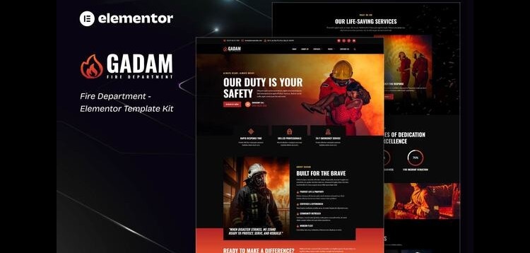 Item cover for download Gadam - Fire Department Elementor Template Kit