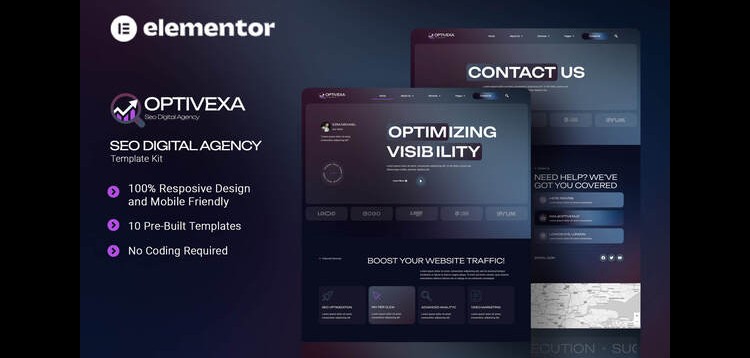 Item cover for download Optivexa - SEO Digital Agency Elementor Template Kit