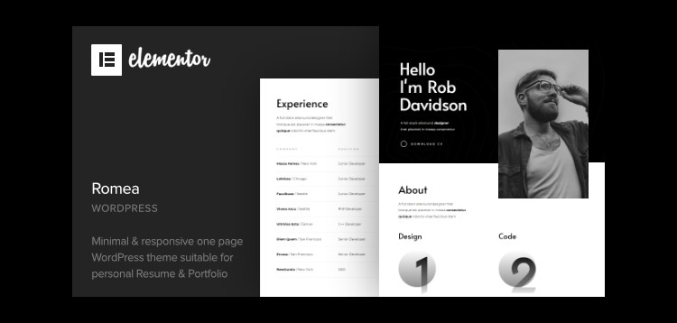 Item cover for download Romea - Personal Portfolio WordPress Theme