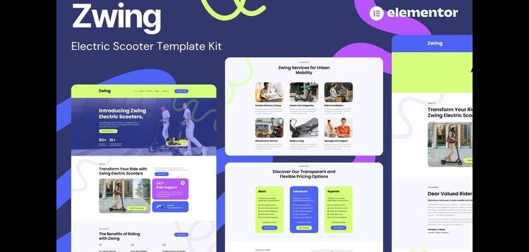 Item cover for download Zwing - Electric Scooter Website Elementor Template Kits
