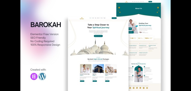 Item cover for download Barokah - Hajj & Umrah Tour Travel Elementor Template Kit
