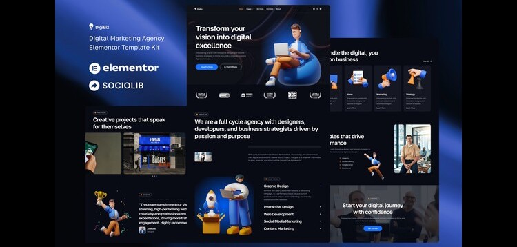 Item cover for download DigiBiz - Digital Marketing Agency Elementor Template Kit