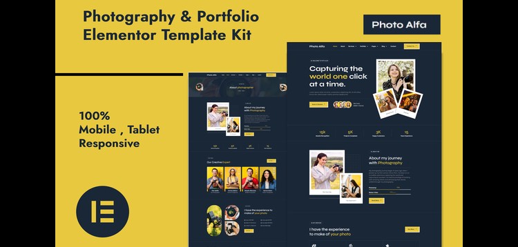 Item cover for download Photo Alfa - Photography & Portfolio Elementor Pro Template Kit