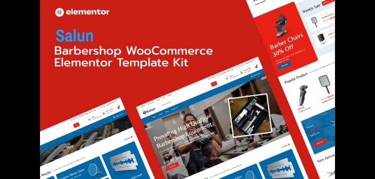 Item cover for download Salun - Barbershop Tools & Equipments Store WooCommerce Elementor Pro Template Kit