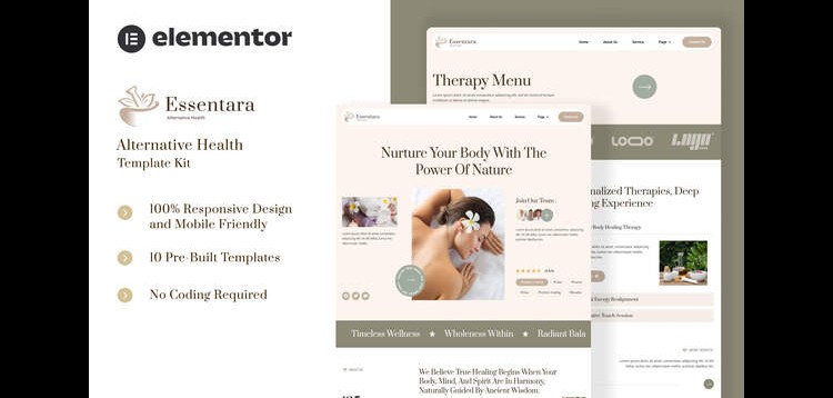 Item cover for download Essentara - Alternative Health Elementor Template Kit