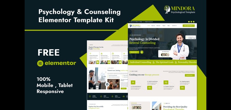 Item cover for download Mindora - Psychology & Counseling Elementor Template Kit