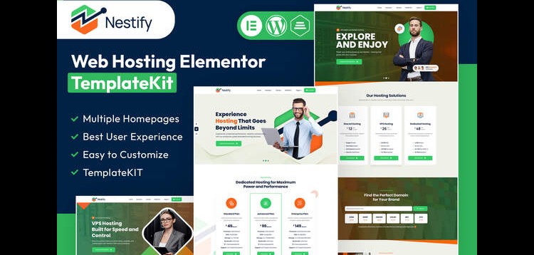 Item cover for download Nestify - Web Hosting Elementor Template Kit