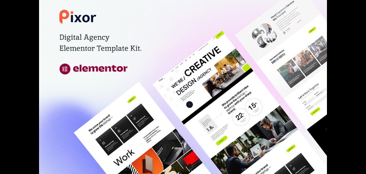 Item cover for download Pixor – Creative Digital Agency Elementor Template Kit