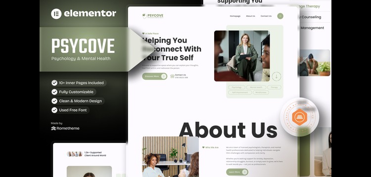 Item cover for download Psycove - Psychology & Mental Health Elementor Template Kit