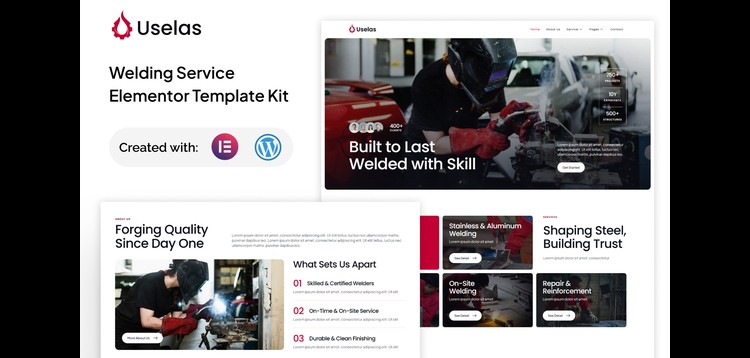 Item cover for download Uselas - Welding Service Elementor Template Kit