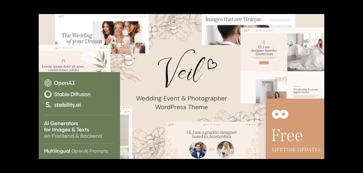 Item cover for download Veil - Wedding & Photographer WordPress Theme