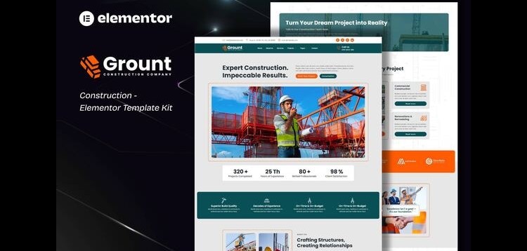Item cover for download Grount - Construction Elementor Template Kit