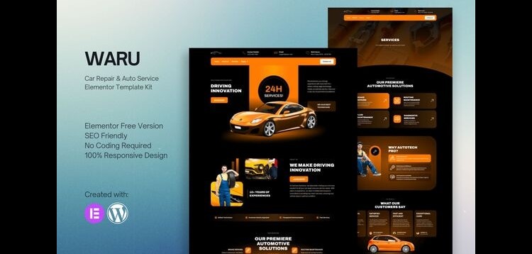 Item cover for download Waru - Car Repair & Auto Service Elementor Template Kit