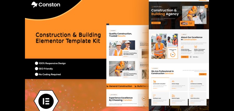 Item cover for download Conston - Construction Building Elementor Template Kit