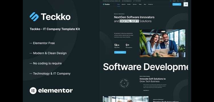 Item cover for download Teckko - IT Company Elementor Template Kit