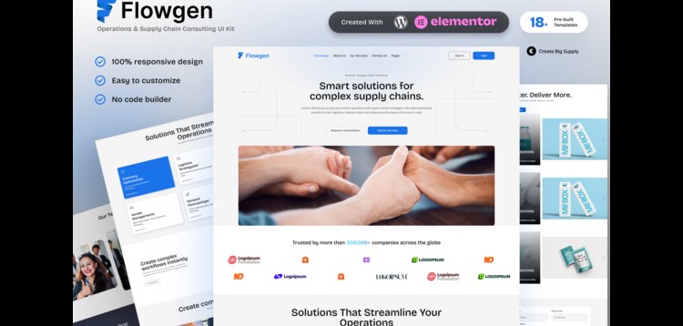 Item cover for download Flowgen – Operations & Supply Chain Consulting Elementor Template Kit