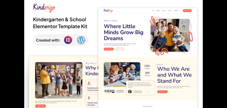 Item cover for download Kindergo - Kindergarten & School Elementor Template Kit