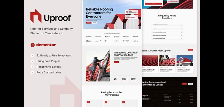 Item cover for download Uproof - Roofing Services & Company Elementor Template Kit