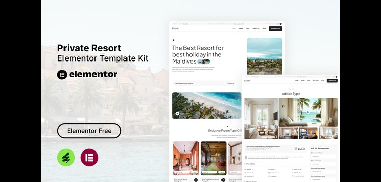 Item cover for download Elliad - Private Resort Elementor Template Kit