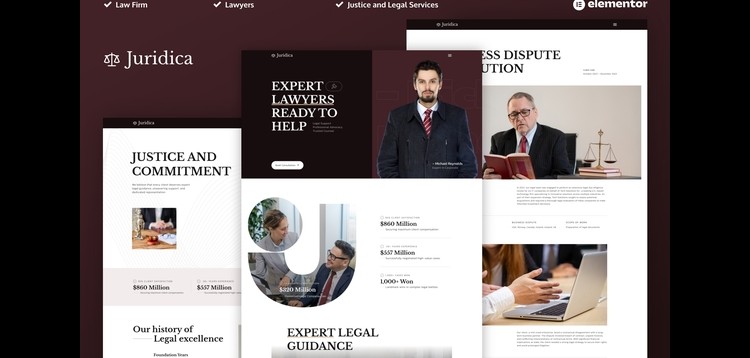 Item cover for download Juridica - Lawyer Attorney and Law Firm Elementor Pro Template Kit