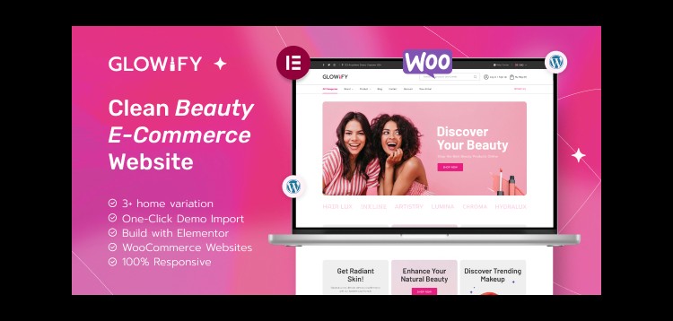Item cover for download Glowify - Beauty and Cosmetics Shop WordPress Theme