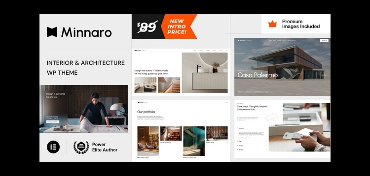 Item cover for download Minnaro– Interior Design and Architecture WordPress Theme
