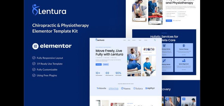 Item cover for download Lentura - Chiropractic & Physiotherapy Elementor Template Kit