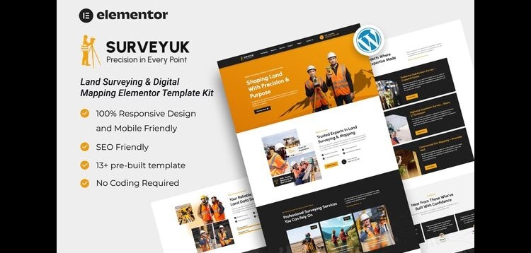 Item cover for download Surveyuk – Land Surveying & Digital Mapping Elementor Template Kit