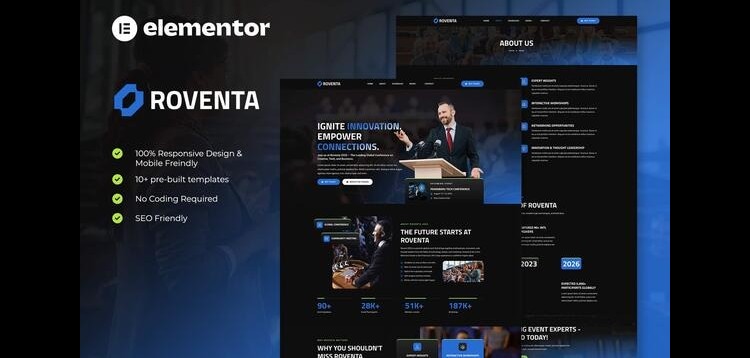 Item cover for download Roventa - Event & Conference Elementor Template Kit