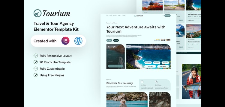 Item cover for download Tourium - Travel & Tour Agency Elementor Template Kit