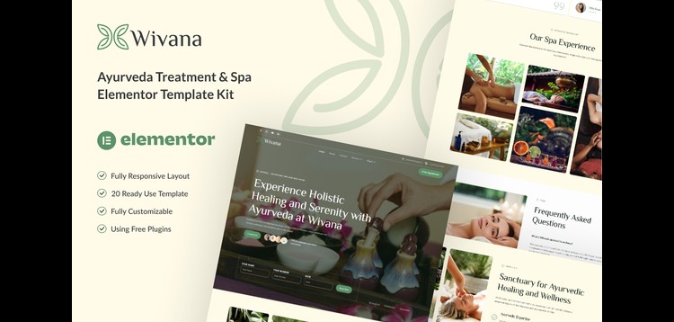 Item cover for download Wivana - Ayurveda Treatment & Spa Elementor Template Kit
