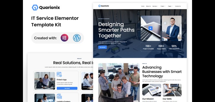 Item cover for download Quarionix - IT Service Elementor Template Kit