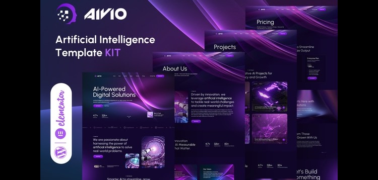 Item cover for download Aivio - Artificial Intelligence Elementor Template Kit