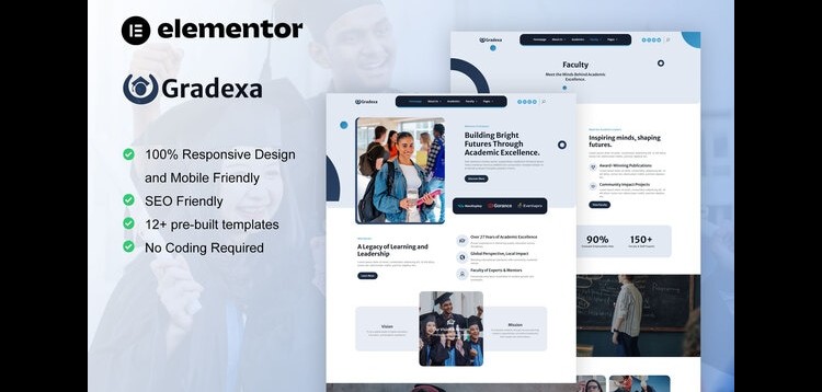 Item cover for download Gradexa - University & School Elementor Pro Template Kit