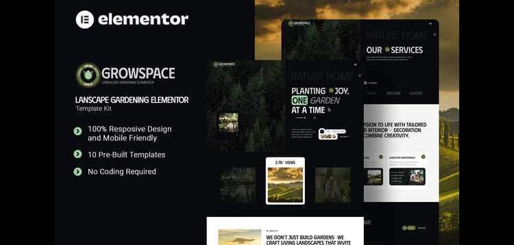 Item cover for download Growscape - Landscape Gardening Elementor Template Kit