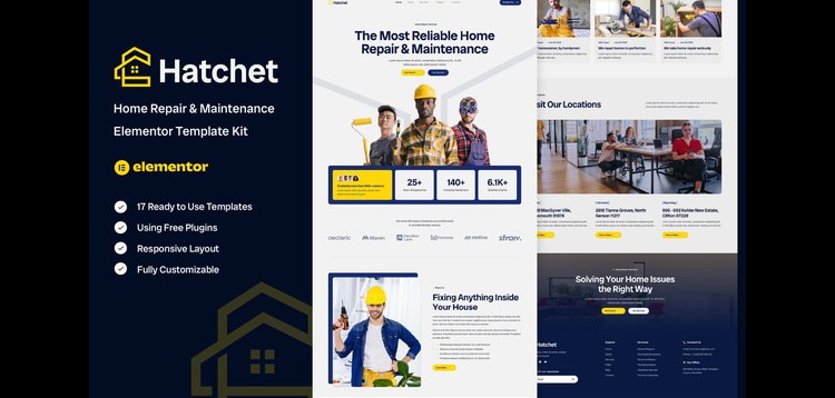 Item cover for download Hatchet - Home Repair & Maintenance Elementor Template Kit