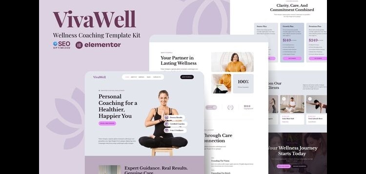 Item cover for download VivaWell - Wellness Coaching Elementor Template Kit