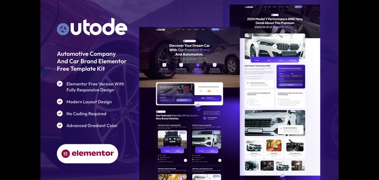 Item cover for download Autode - Automotive Company And Car Brand Elementor Template Kit