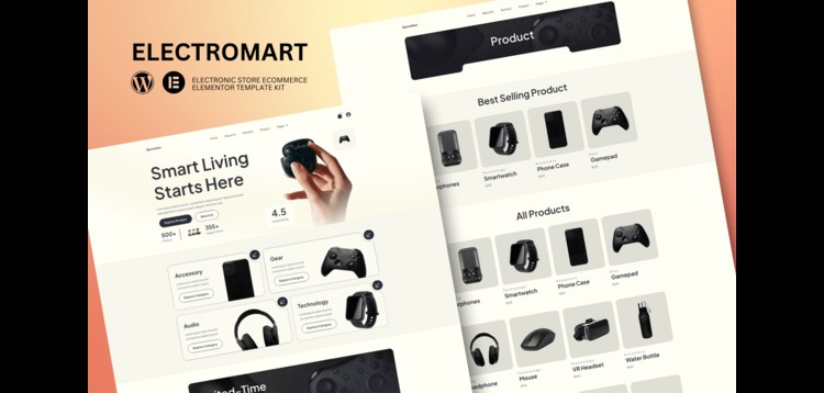 Item cover for download Electromart - E-Commerce Electronics Store Elementor Template Kit