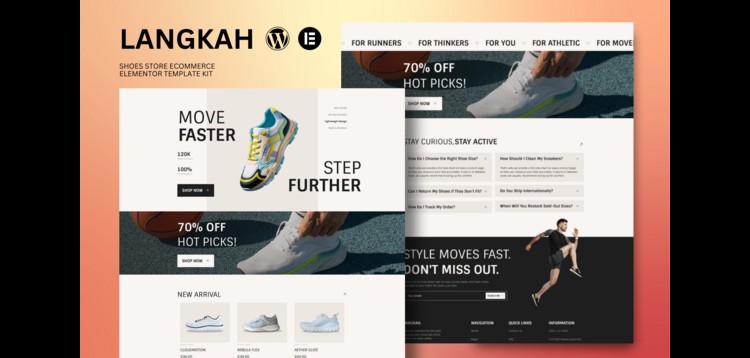 Item cover for download Langkah - Shoes Store eCommerce Elementor Template Kit