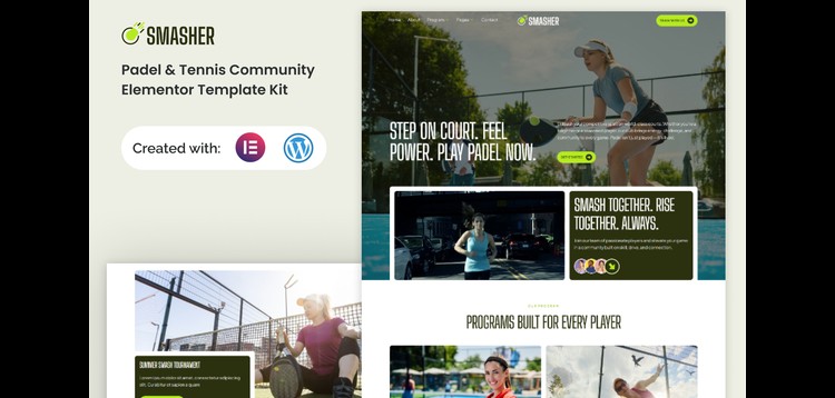 Item cover for download Smasher - Padel Tennis Community Elementor Template Kit