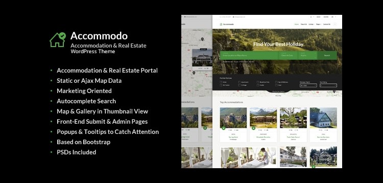 Item cover for download Accommodo - Accommodation Travel WordPress Theme