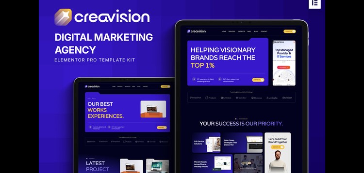 Item cover for download Creavision - Digital Marketing Agency Elementor Pro Template Kit